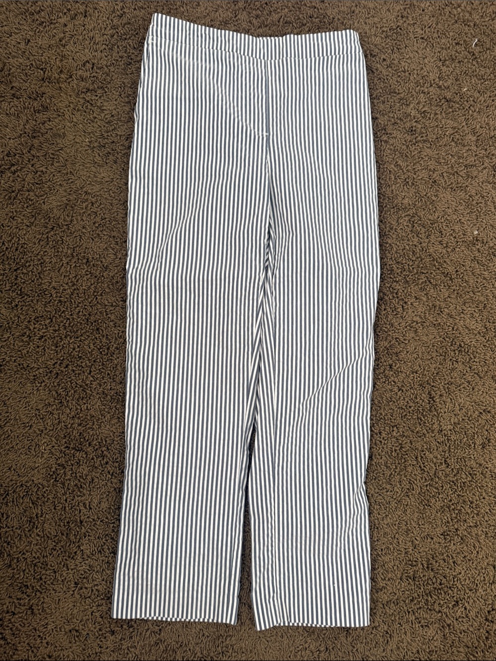 Jones New York Navy and White Striped Top